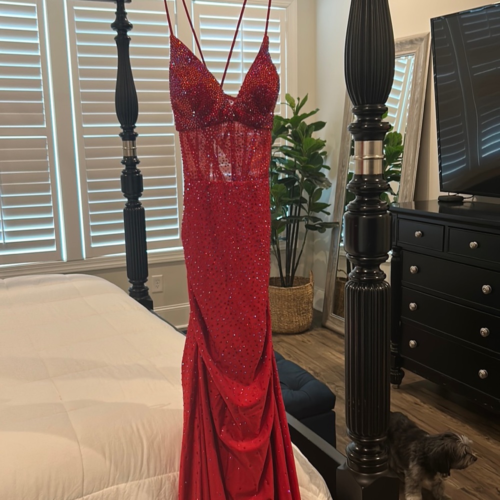 Red sequin Prom dress.. worn once